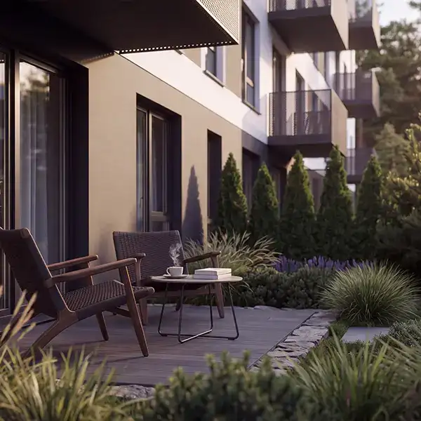 <strong>Terraces with gardens</strong> of up to 60 sqm.