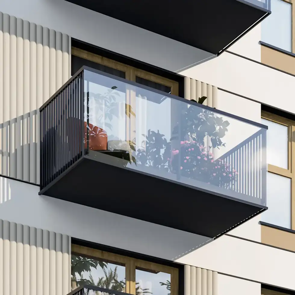<strong>Szklane balustrady</strong> balkonowe
