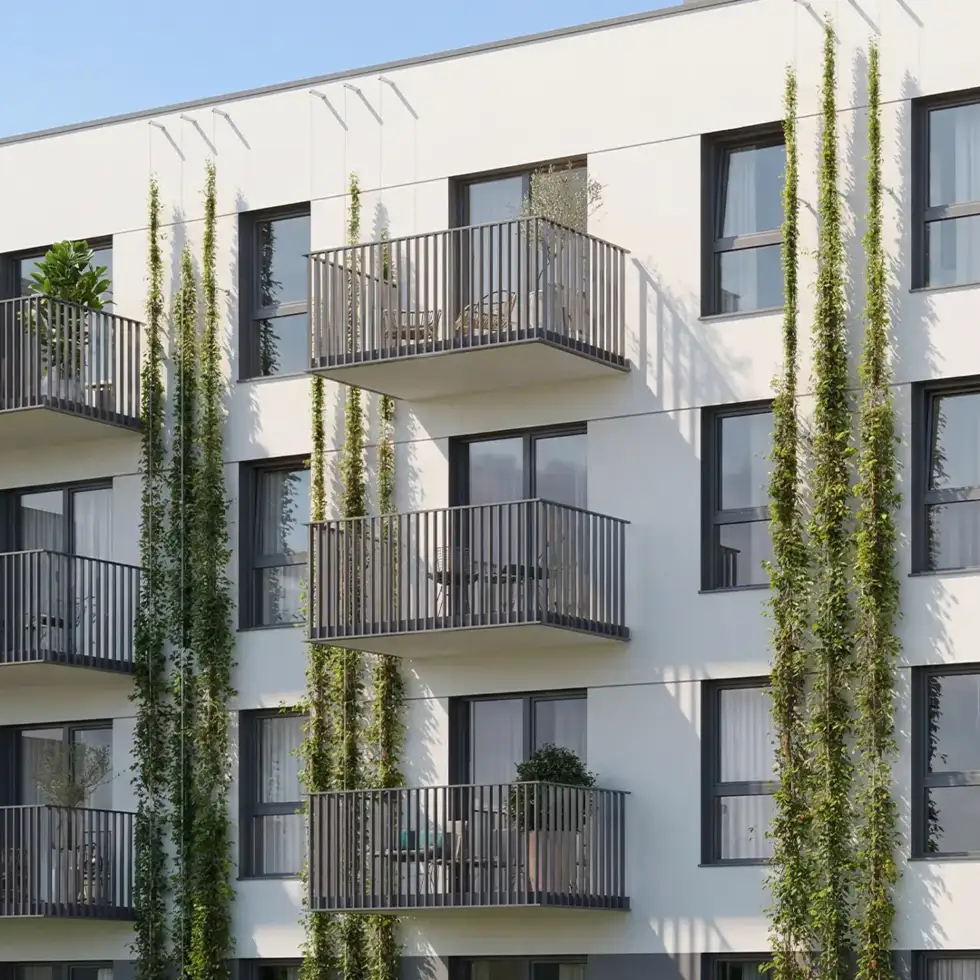 Facades adorned with plants 