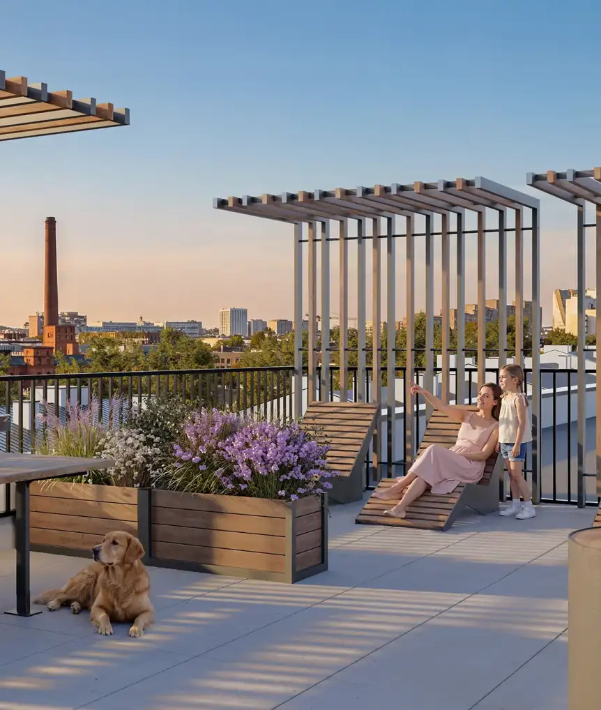Comfort with a captivating view in the background 