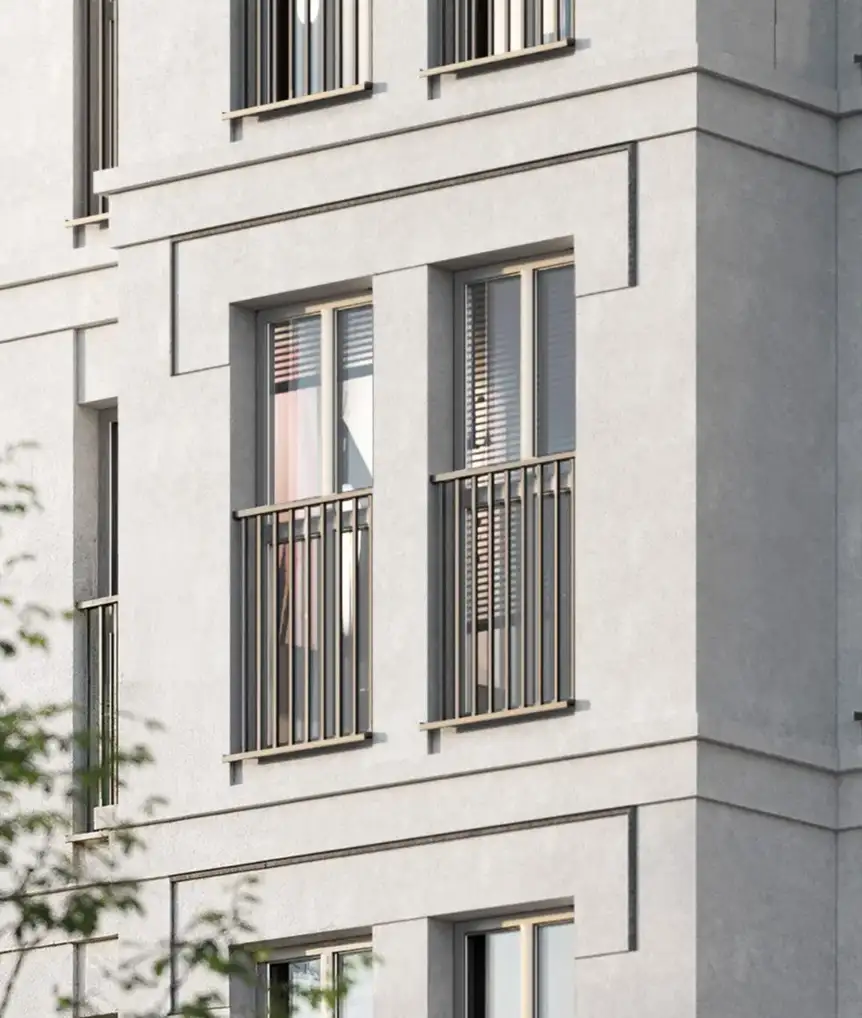 Elegancka elewacja w kolorze alpejskiej bieli